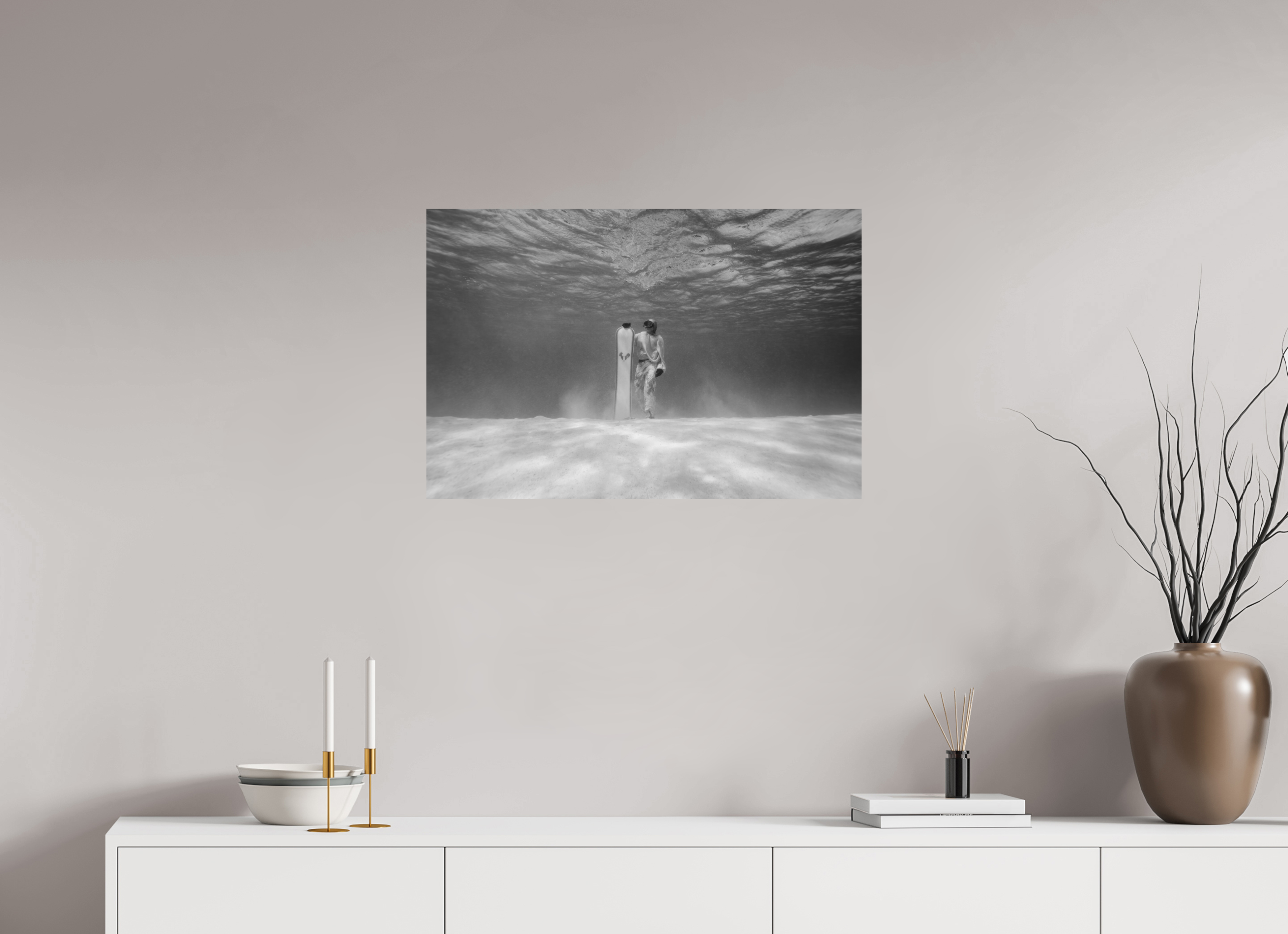 75 x 50 cm, Print Hahnemühle Bright white Underwater Snowboarding II
