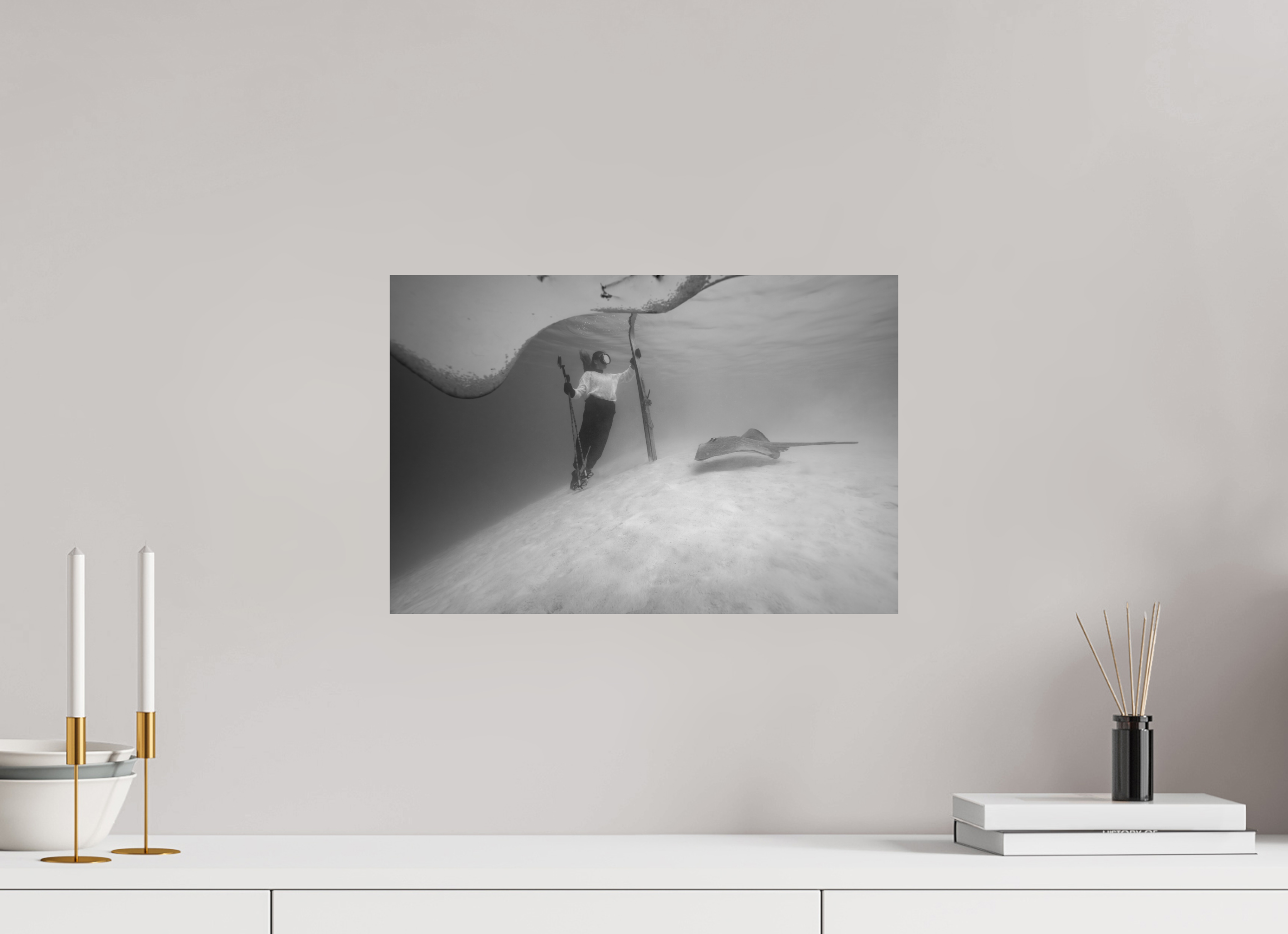 45 x 30 cm, Print Hahnemühle Bright white Underwater Skiing