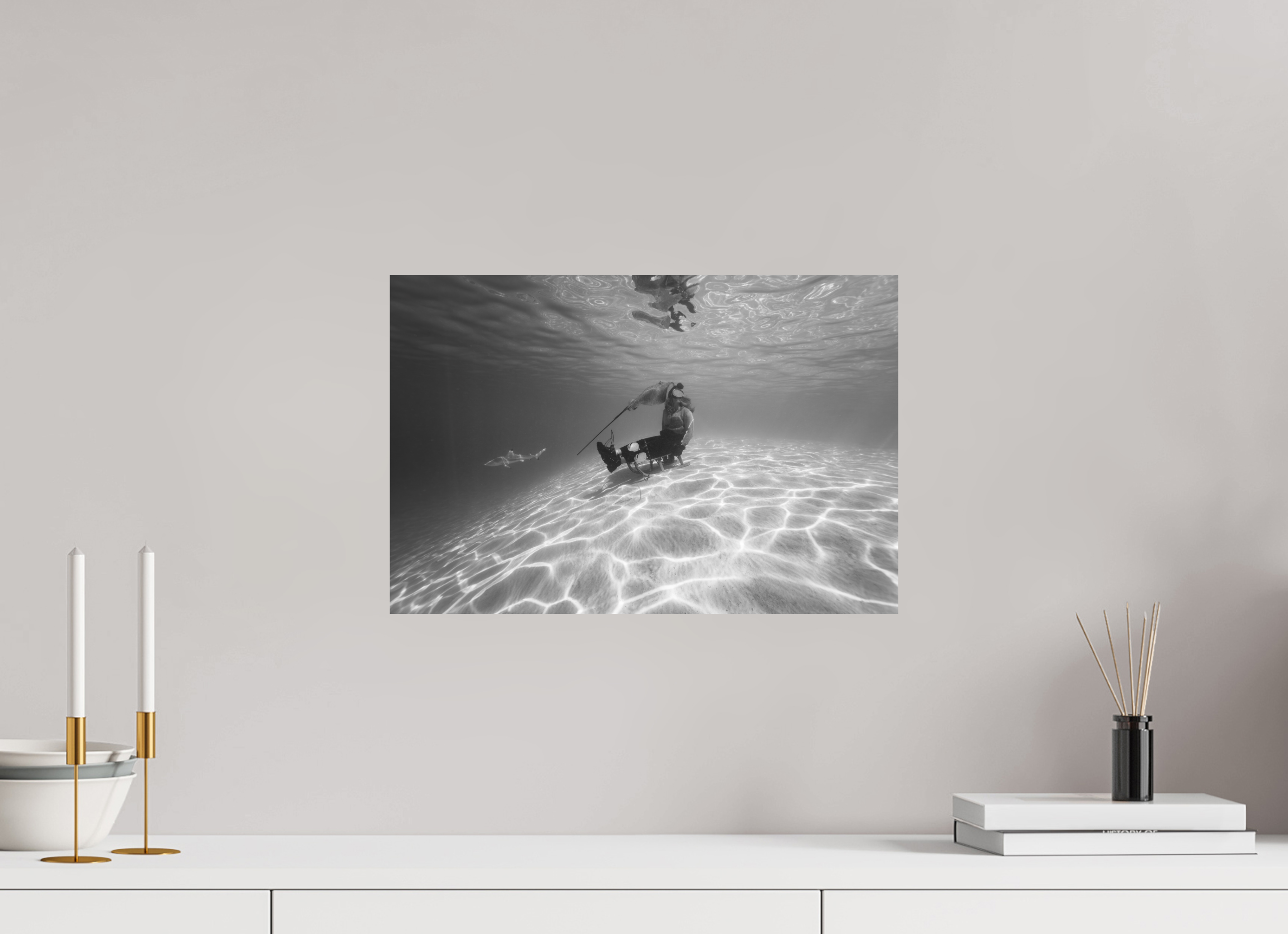 45 x 30 cm, Print Hahnemühle Bright white Underwater Sledding