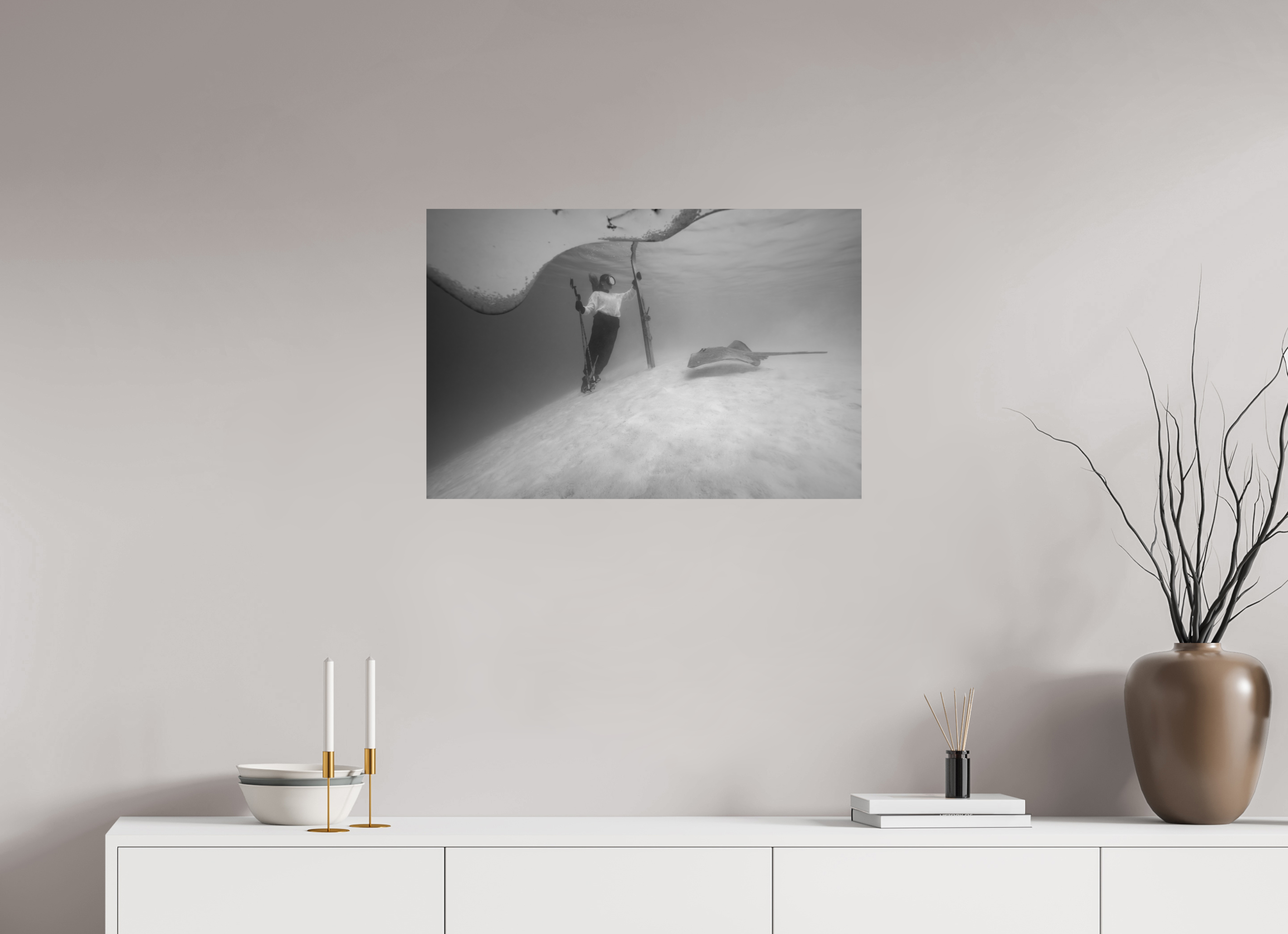 75 x 50 cm, Print Hahnemühle Bright white Underwater Skiing