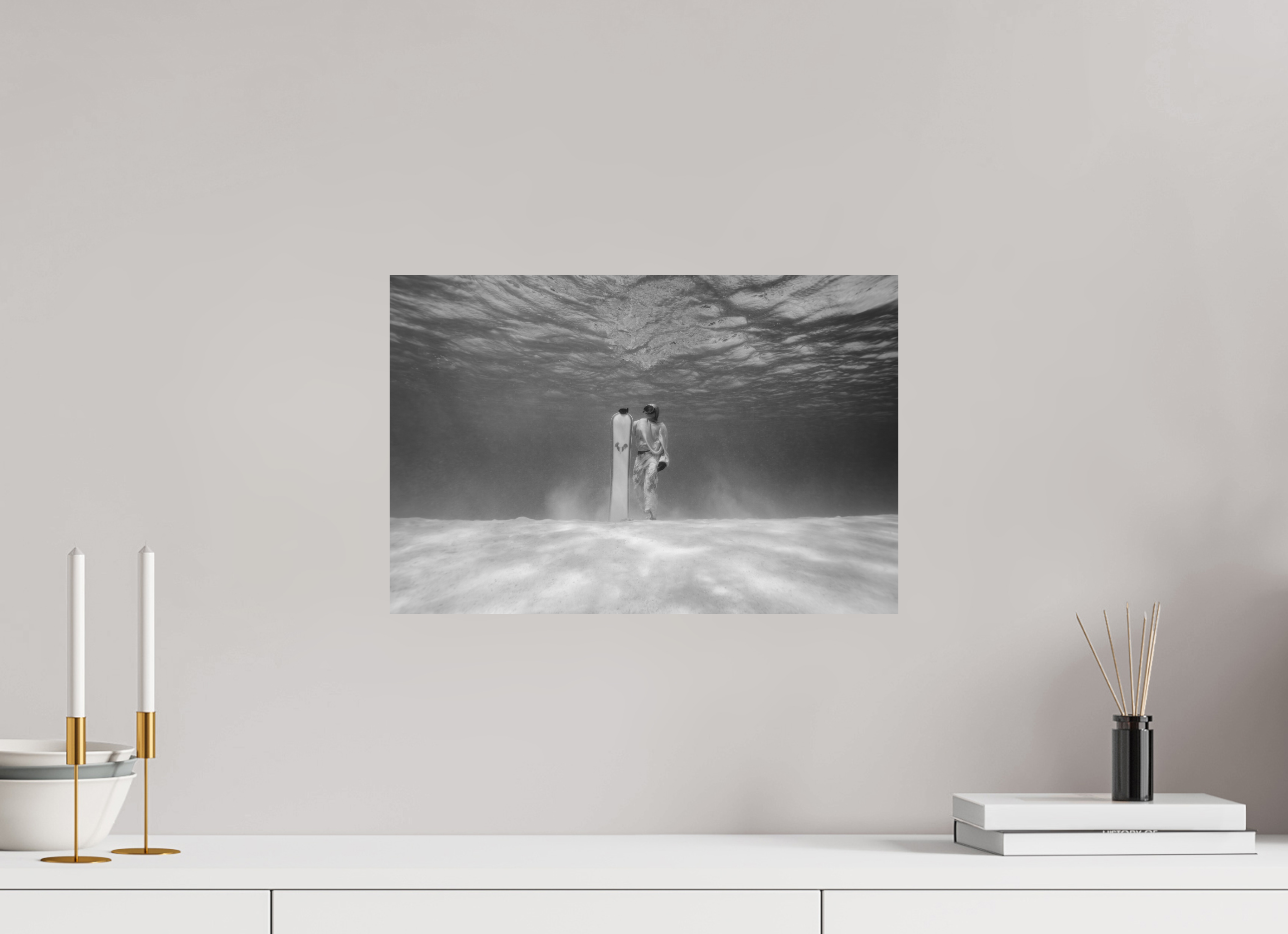 45 x 30 cm, Print Hahnemühle Bright white Underwater Snowboarding II