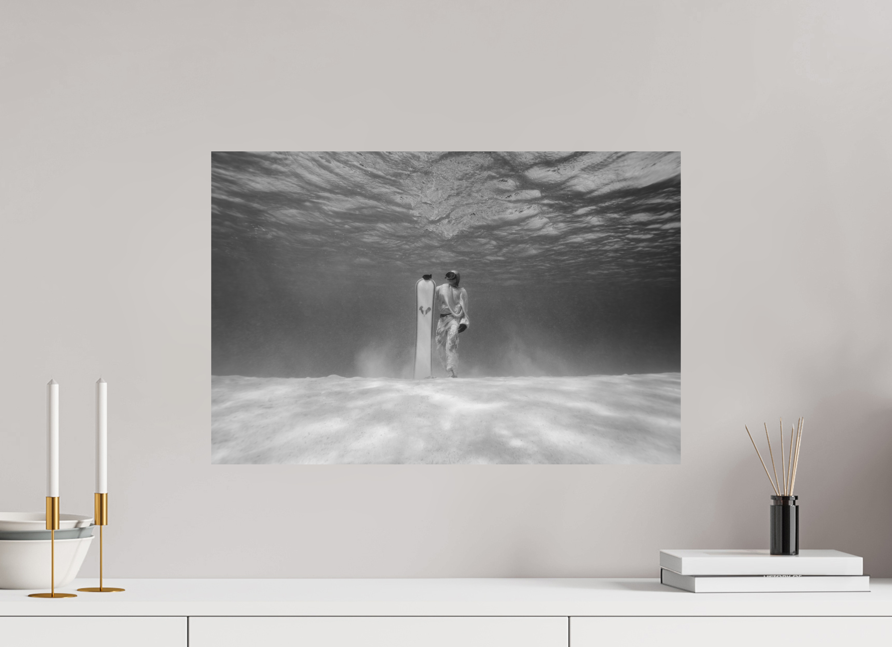 60 x 40 cm, Print Hahnemühle Bright white Underwater Snowboarding II