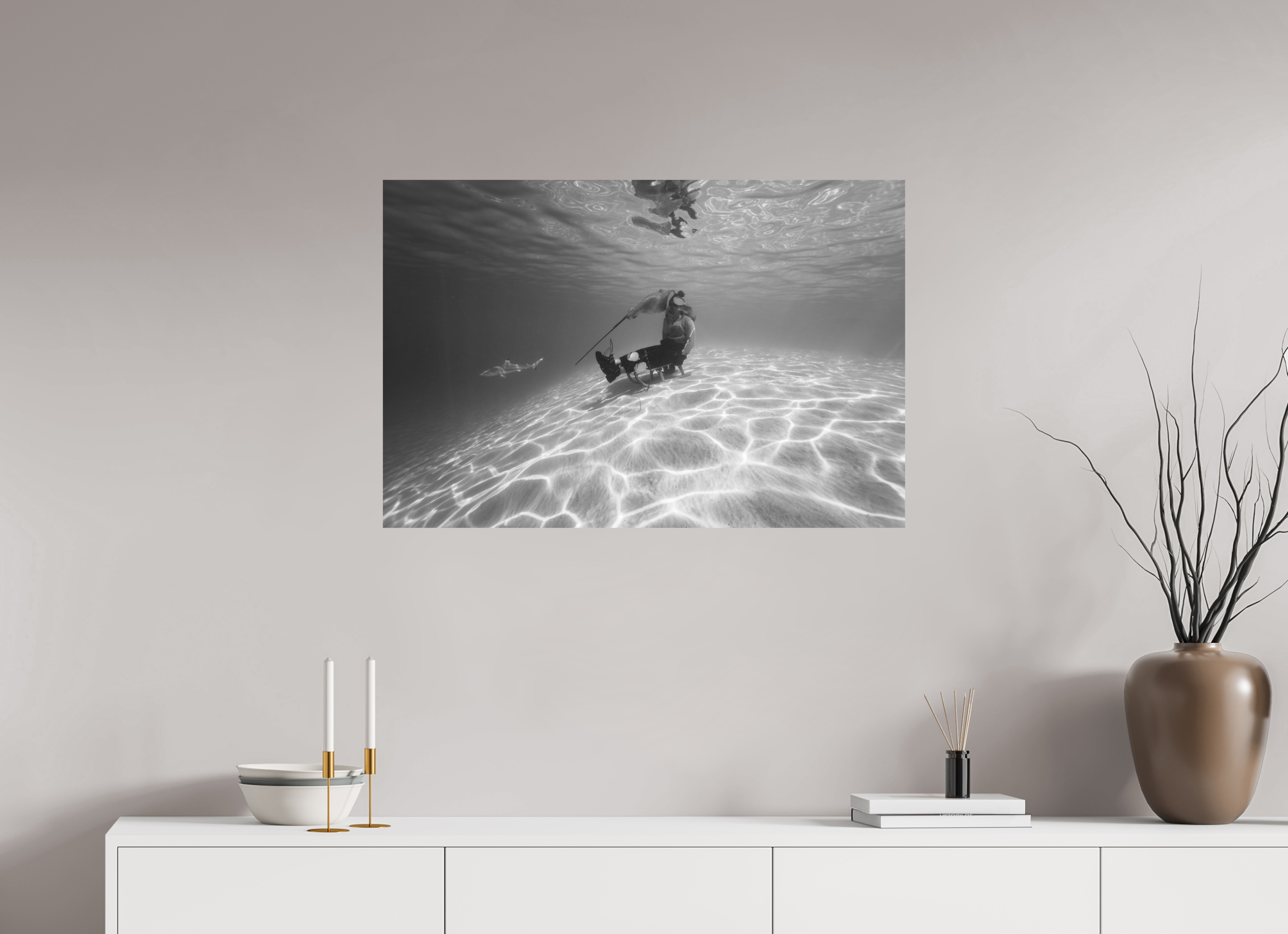 90 x 60 cm, Print Hahnemühle Bright white Underwater Sledding
